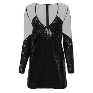 NWT | Deity New York Black Sequin Mesh Cutout Dress | Sz 14